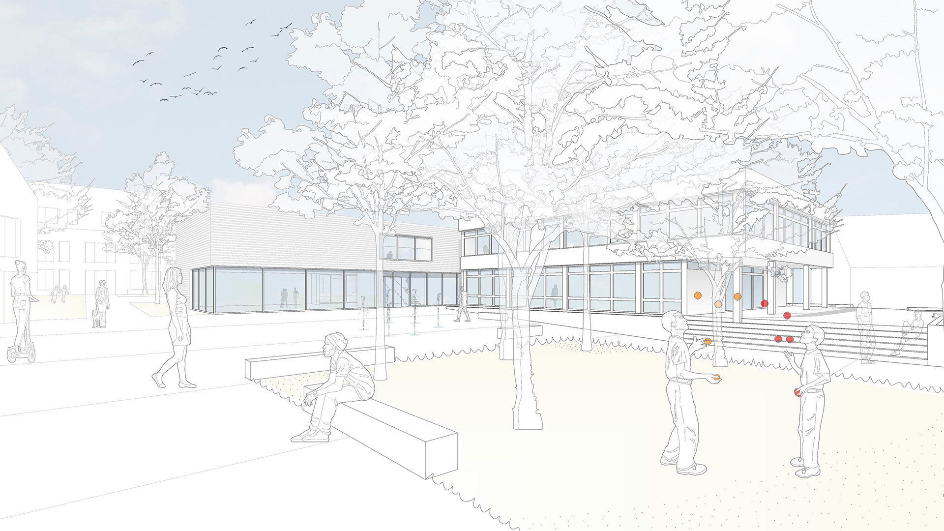 Rathaus und Rathausumfeld, Albershausen